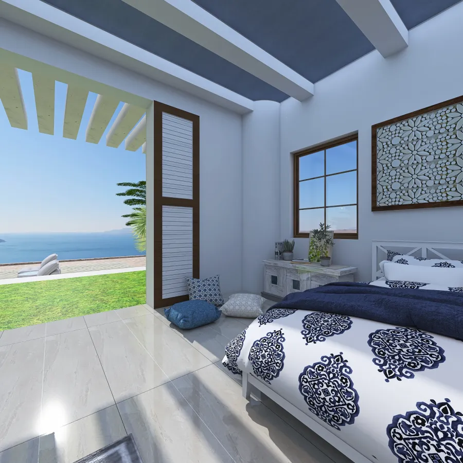 Costal StyleOther Blue ColorScemeOther Bedroom 3d design renderings