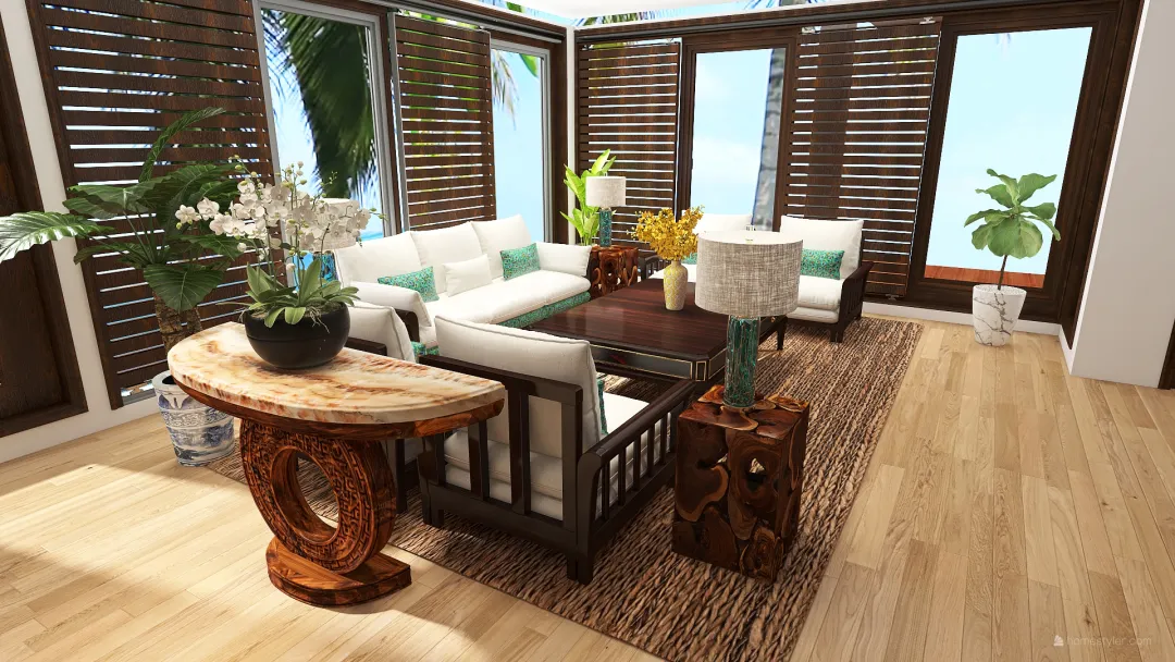 Modern Balinese-Style House 3d design renderings