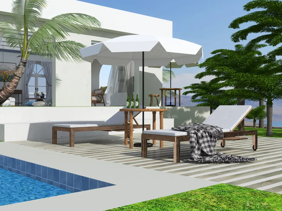 Costal StyleOther Blue ColorScemeOther Terrace 3d design renderings