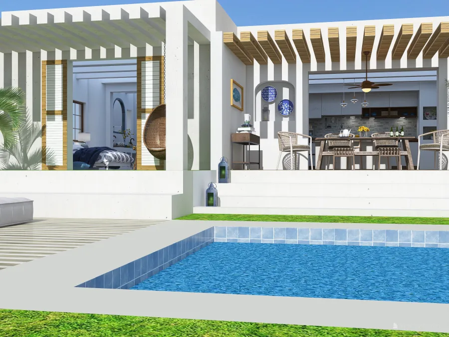Costal StyleOther Blue ColorScemeOther Terrace 3d design renderings