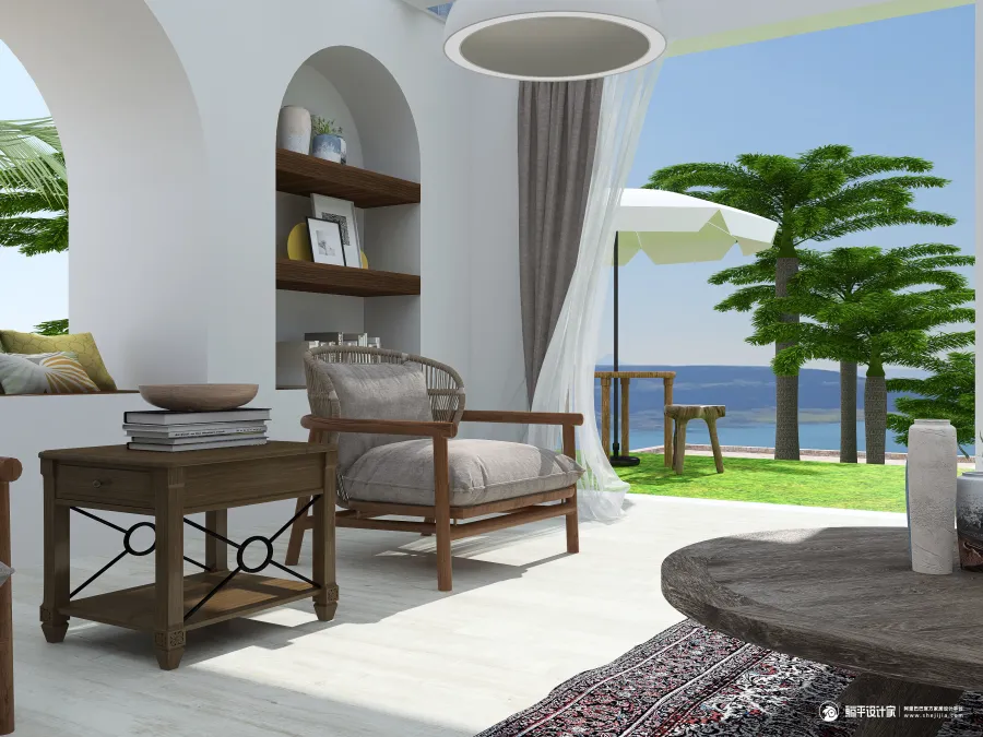 Costal StyleOther Blue ColorScemeOther Living Room 3d design renderings
