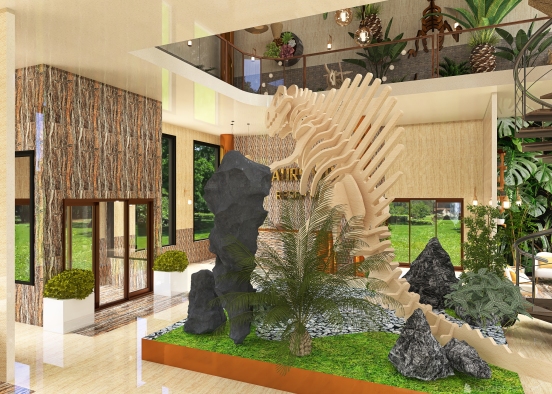Modern Hotel Dinosours World Design Rendering