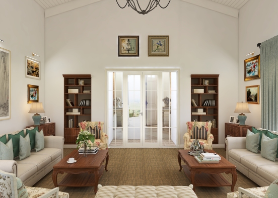 Formal Living room Design Rendering