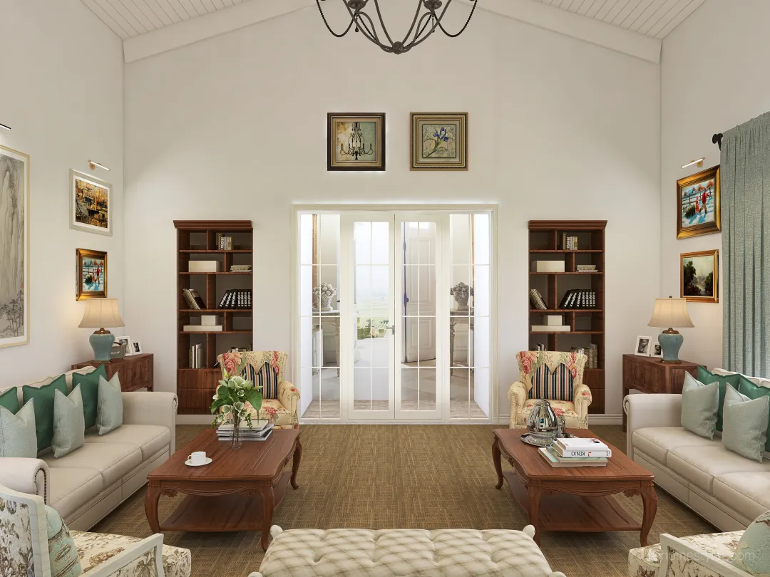 Formal Living room 3d design renderings