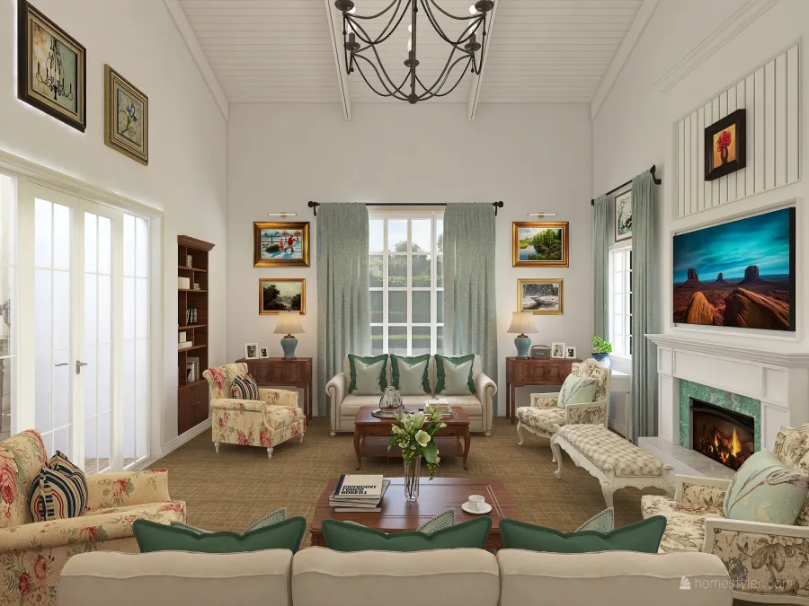Formal Living room 3d design renderings