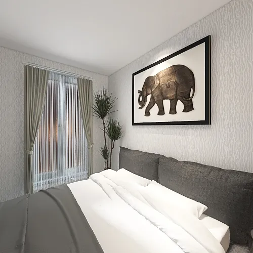 Modern Bedroom W/Living Area Design Rendering