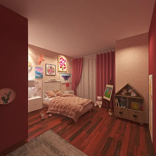 Little Girl's Bedroom 3d design renderings