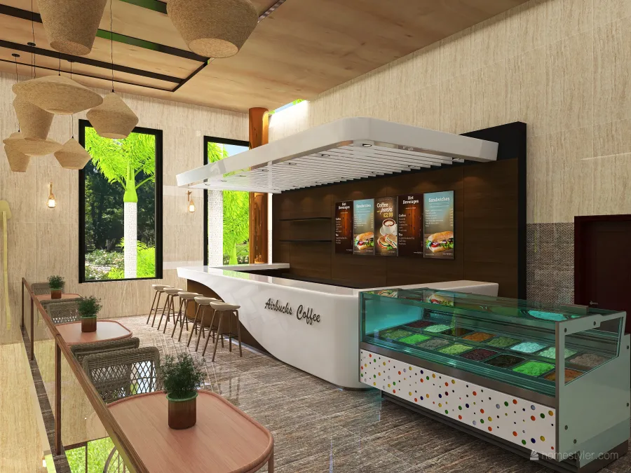 Modern Hotel Dinosours World ColorScemeOther Beige Grey WarmTones 3d design renderings