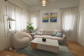 Light and Airy Living room Design Rendering