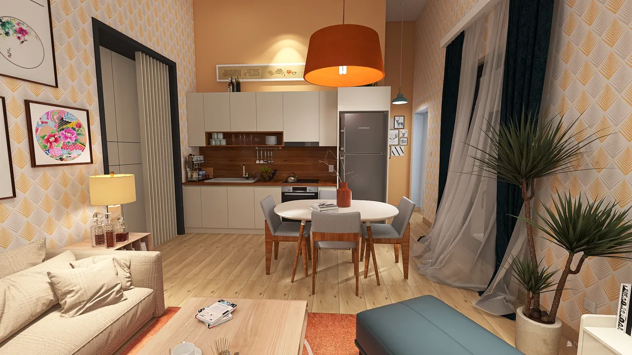 LivingDiningRoom 3d design renderings