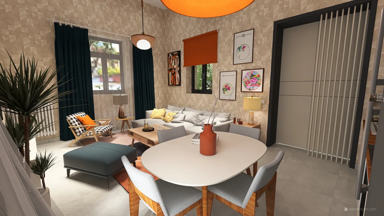 LivingDiningRoom 3d design renderings