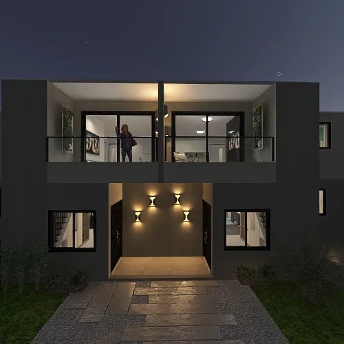 Duplex 240m2 3d design renderings