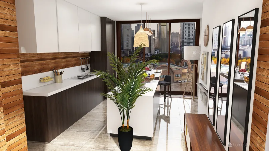 Small 2 room apartment 3d design renderings