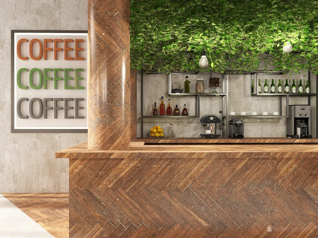 Modern StyleOther Rustic Jungle bar. Beige ColorScemeOther WarmTones 3d design renderings