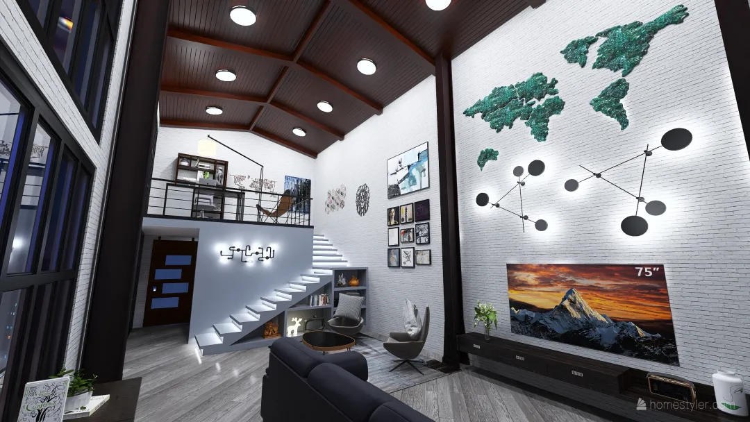 Living Room - Urban Style 3d design renderings