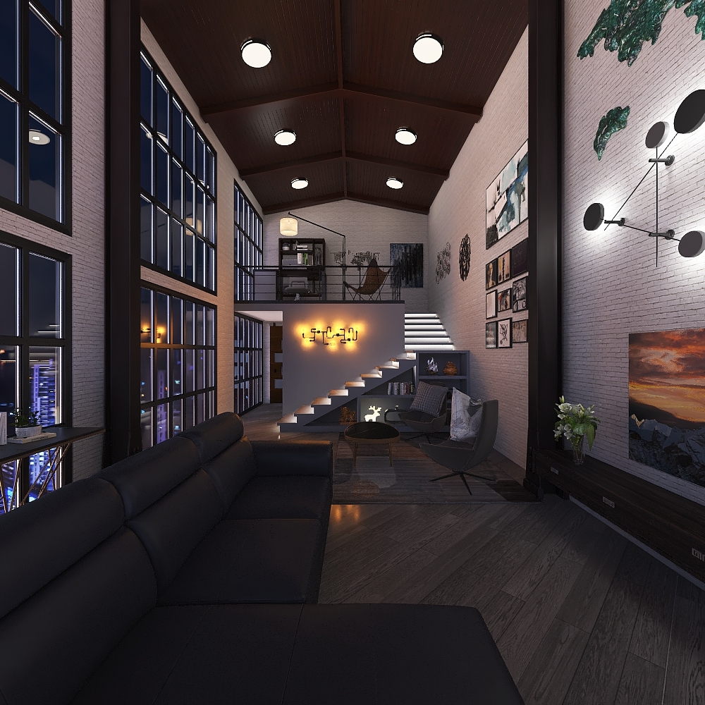 Living Room - Urban Style 3d design renderings