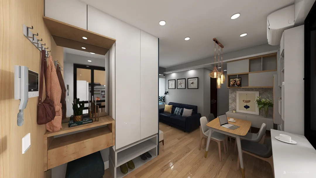 大興447呎 open kitchen 3d design renderings