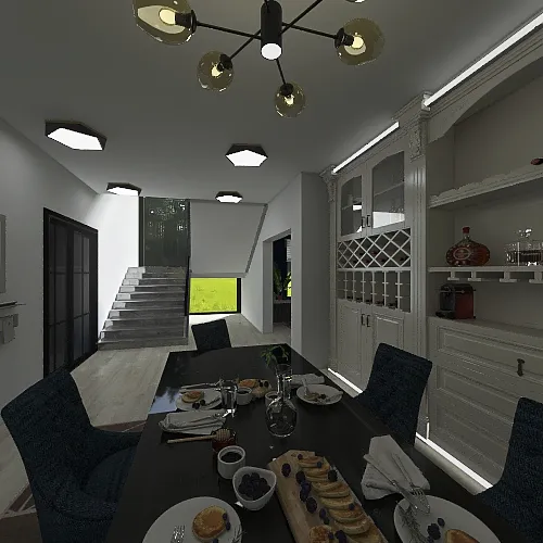 kitchen and Dining Room 3d design renderings
