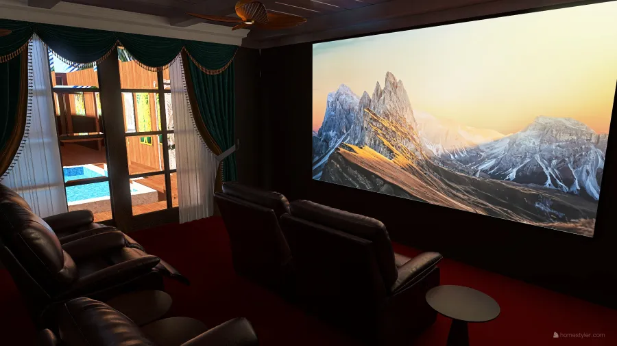 Cinema Room 3d design renderings