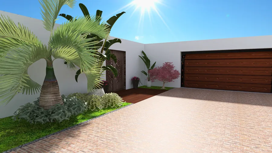 Modern Balinese-Style House 3d design renderings