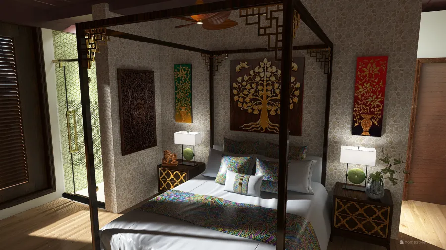 Master Bedroom & Ensuite Bathroom 3d design renderings