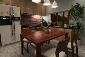Woods and plants kitchen/dining room Design Rendering