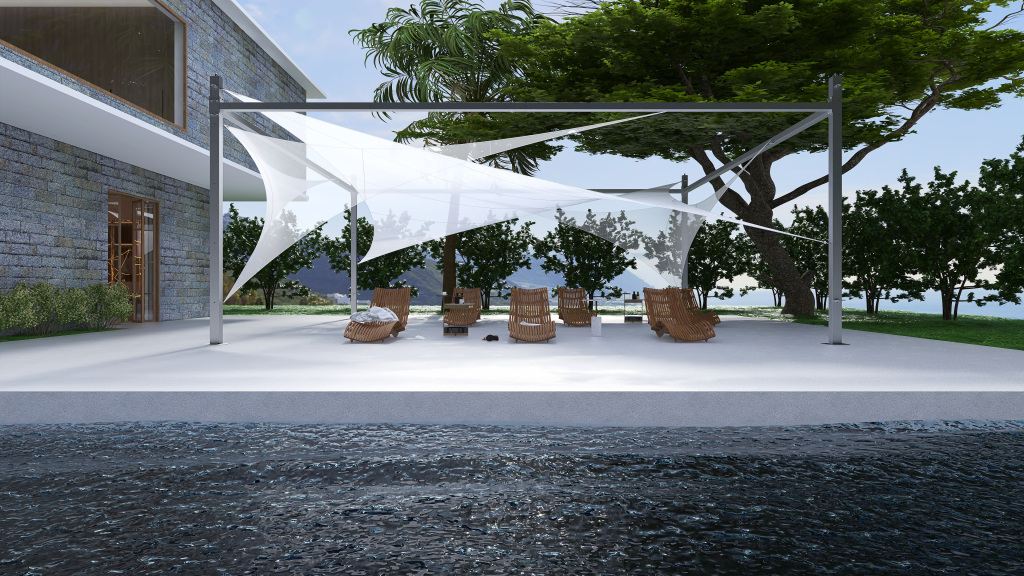 Contemporary StyleOther "Retreat and Relax" Villa Black ColorScemeOther White 3d design renderings