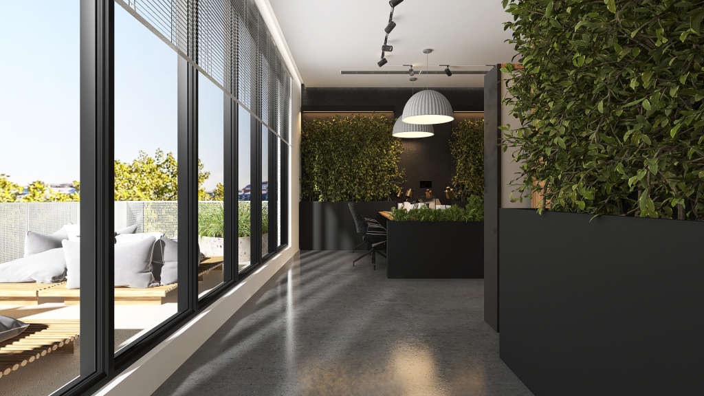 Modern StyleOther [ OFFICE IN PARIS ] Black Green ColorScemeOther Grey 3d design renderings