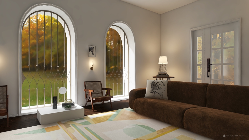 non traditional design apartment next to beautiful forest 3d design renderings