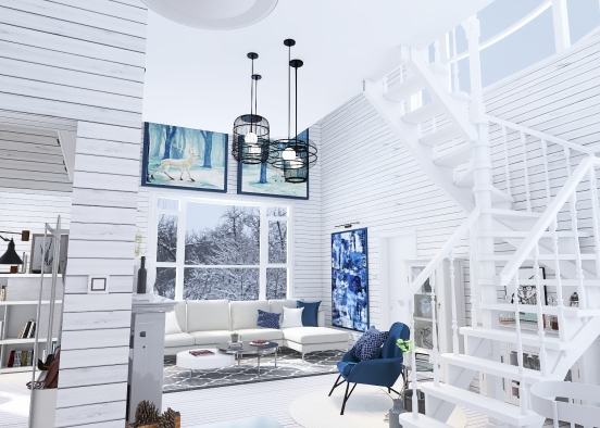The white cabin -  Holiday house Design Rendering