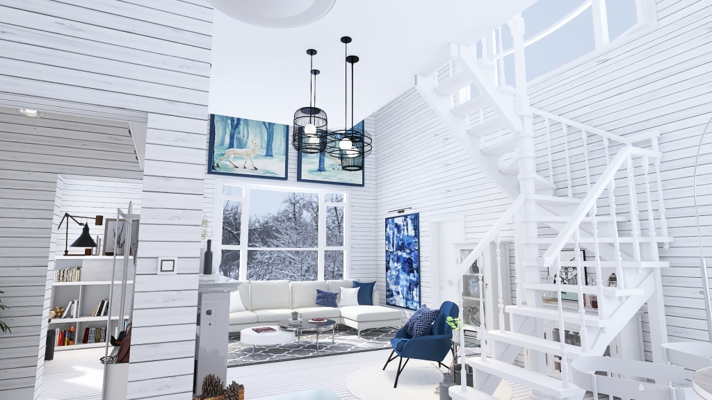 The white cabin -  Holiday house 3d design renderings