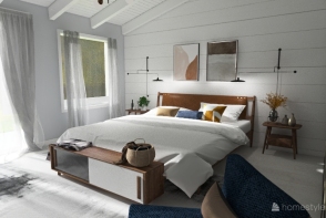 scandinavian bedroom Design Rendering
