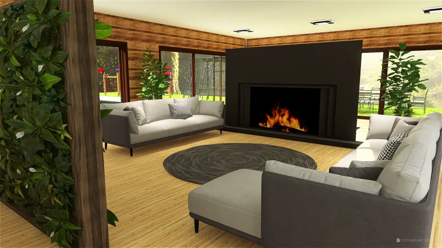casa en el bosque 3d design renderings