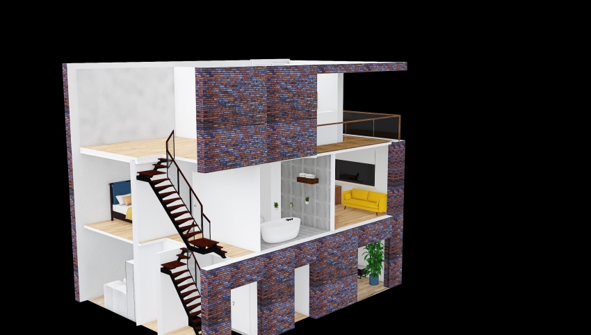 Opbouw met Stucwerk en kleiner balkon 3d design picture 225.52