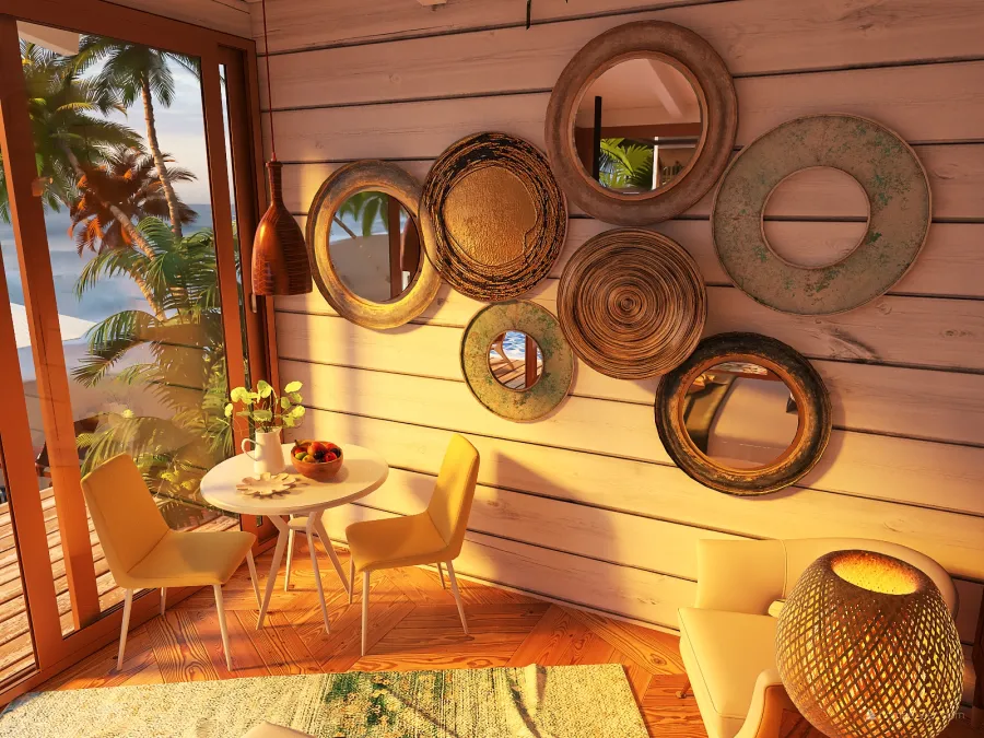 Costal StyleOther The Sunset WoodTones ColorScemeOther Beige 3d design renderings