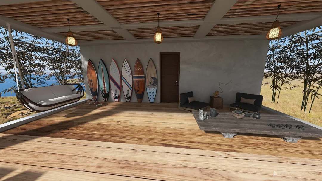 casita de playa 3d design renderings
