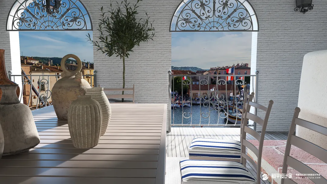 Mediterranean holiday apartment 3d design renderings