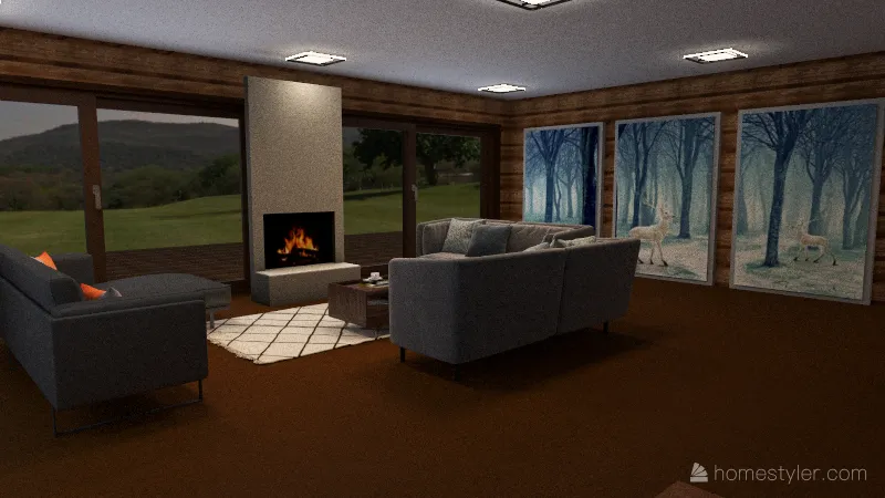 casa en el bosque 3d design renderings