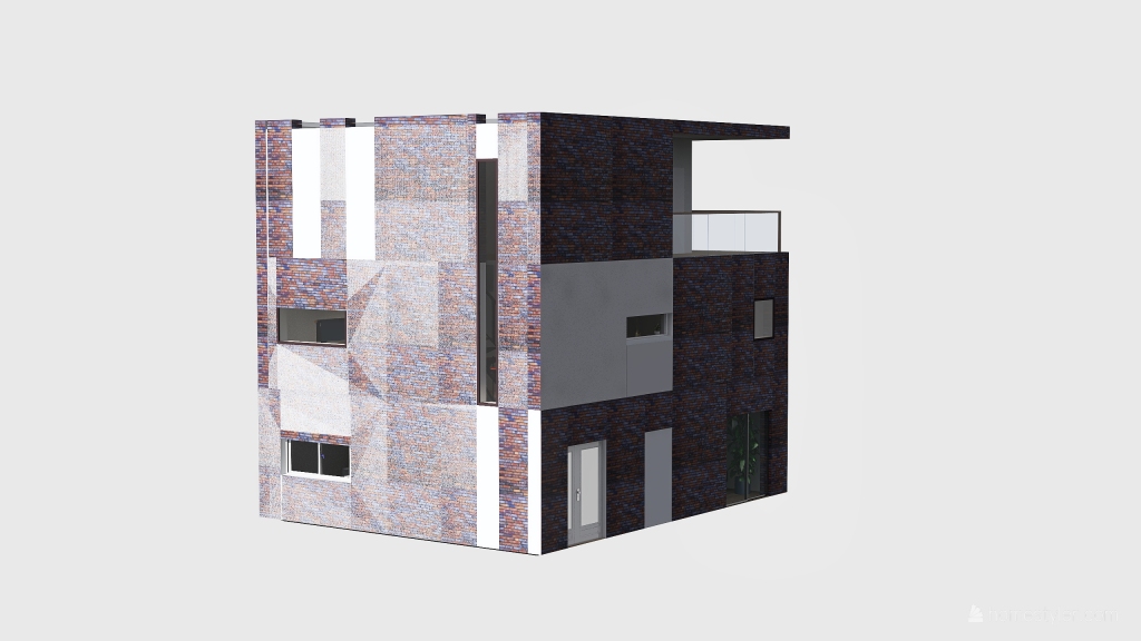 Opbouw met Stucwerk en kleiner balkon 3d design renderings