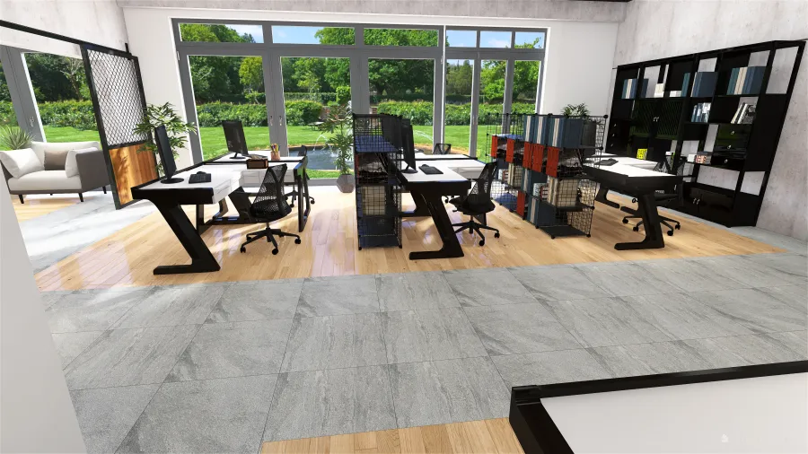 Sala obsługi klienta 3d design renderings