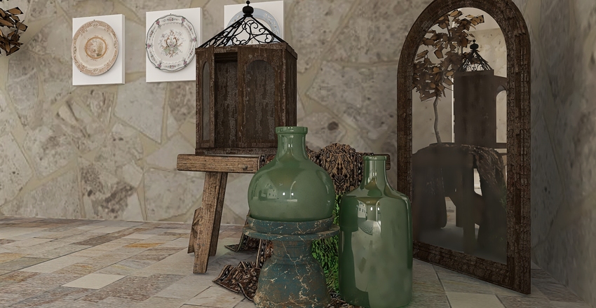Mediterranean Living Interior Design Render