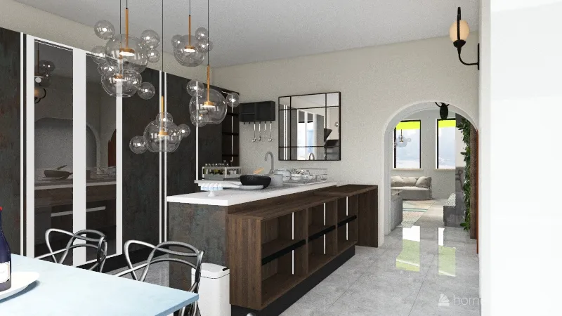 Dining Room/Kitchen 3d design renderings