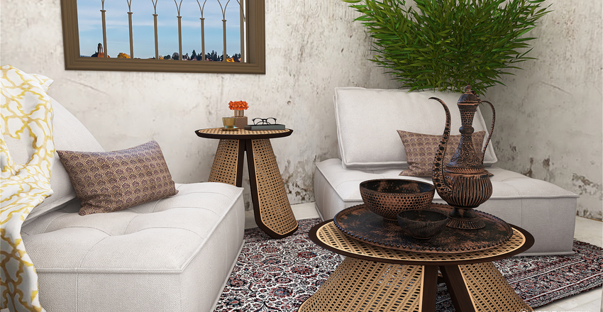 Mediterranean Living Interior Design Render