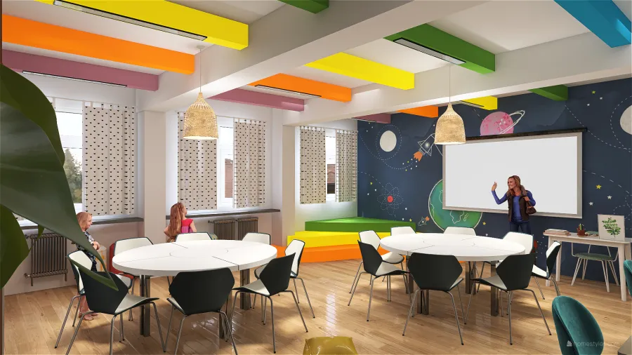 Classroom Design 3d design renderings