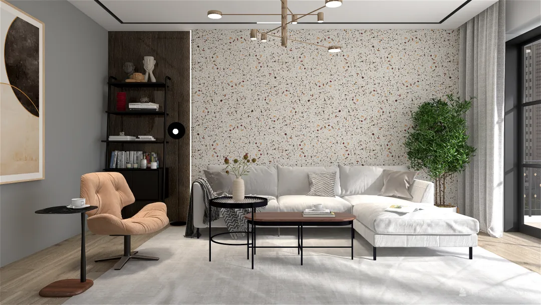 Three Musketeers Living Room 3d design renderings