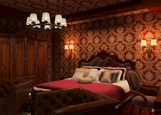 Victorian Bedroom Design Rendering