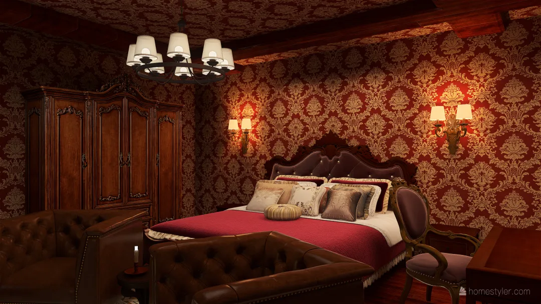 Victorian Bedroom 3d design renderings