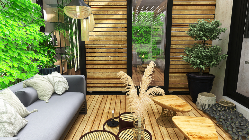 concrete wood 3d design renderings