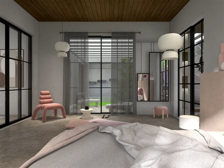 Scandinavian StyleOther Red ColorScemeOther Bedroom 3d design renderings