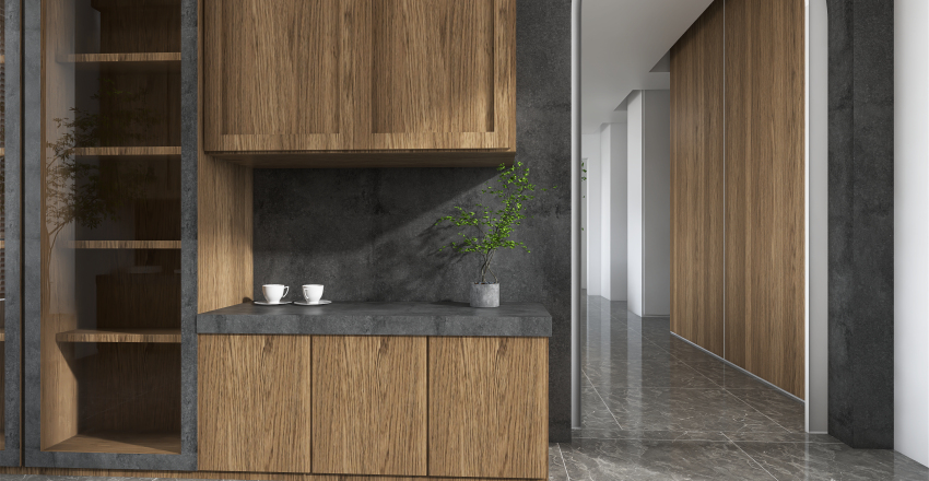 Modern MODERN APARTMENT IN CHINA WoodTones Grey ColorScemeOther 3d design renderings